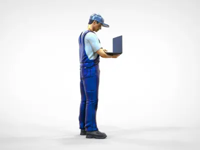 N8 Mechanic diagnose the car with laptop 3D print model