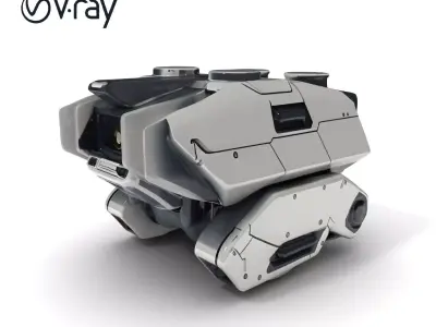 Futuristic Surveillance Drone Model Pack with Detailed Design Low-poly 3D model