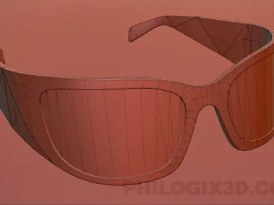 PRADA PR A19S 1AB5S0 Black Dark Grey Men Sunglasses Low-poly 3D model