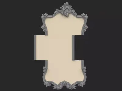 Mirror luxury carved antique decoration 3D print model