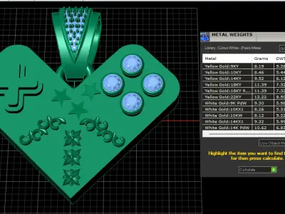 HEART SHAPE GAMING CONTROLLER PENDANT 3D PRINTABLE MODEL  3D print model