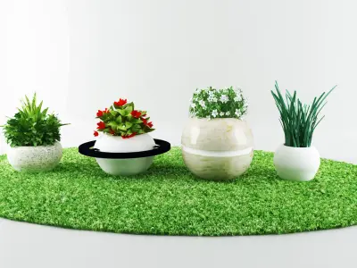 garden plants Free low-poly 3D model