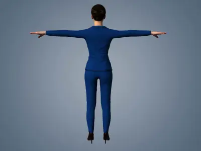 Businesswoman business woman in suit Low-poly 3D model Low-poly 3D model