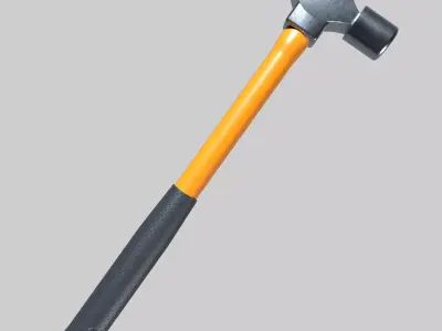 Ball Pein Hammer Low-poly 3D model