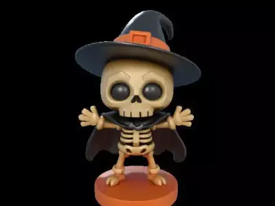 Chibi Skeleton Man Halloween 3D print model