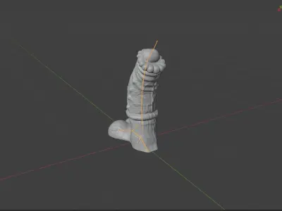 Minotaur Penis Rigged Lowpoly and Highpoly Low-poly 3D model