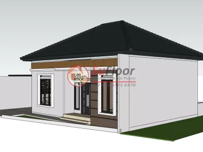House 14x12m code 571 - Sketchup 3D model 3D model 3D model
