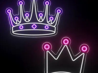 Crown Neon Signs 3D model
