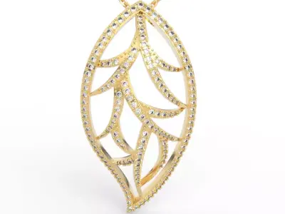 Nature Inspired Leaf Pendant 3D print model