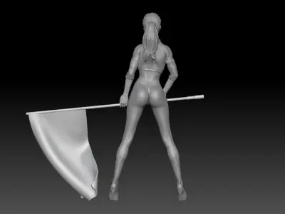 FORMULA ONE GIRL FLAG 4 3D print model