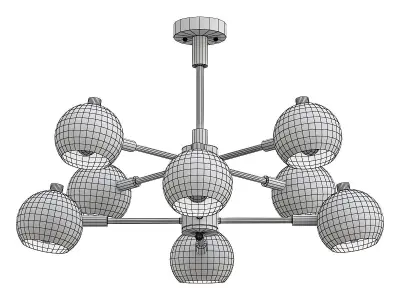 svenn chandelier with six lights gold 3D model