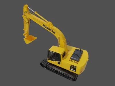 Komatsu PC200-8 Excavator pbr 3D model