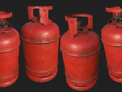 Propane Gas Cylinder 3 PBR Low-poly 3D model