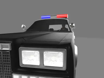 police car with cop 3D model