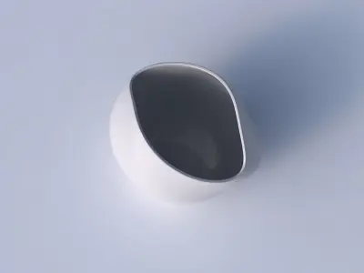 Bowl compressed and twisted smooth 3D print model