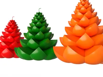 Christmas Tree Candle Low-poly 3D model