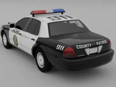 Police Interceptor Low-poly 3D model