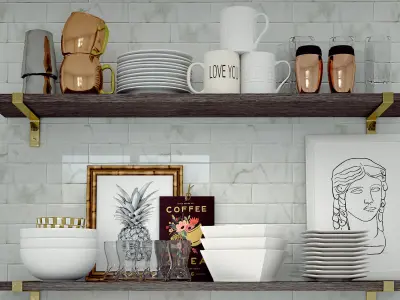 Decorative set for kitchen 3D model