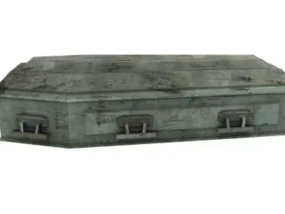 Low Poly Vintage Coffin With PBR Materials Low-poly 3D model