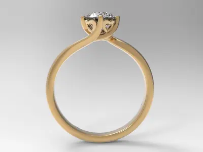 twisted prong ring 3D print model