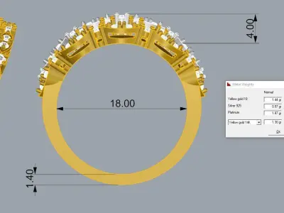 Jewelry Gold ring  3D print model order