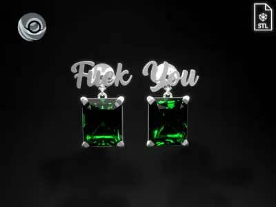 DIY Fuck You earrings for Sla 3D printing and jewelry casting 3D print model