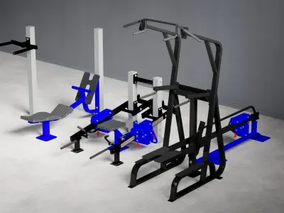 Outdoor exercise equipment 02 3D model