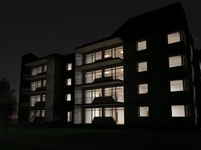 Residental building with underground garage 3D model