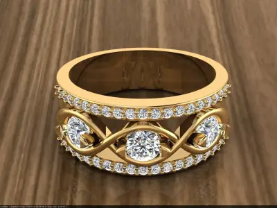Diamond Jewelry Ring 3D print model 12