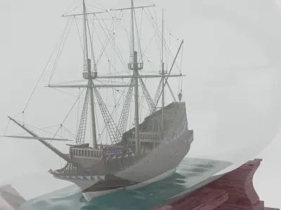 Ship-in-bottle ship in bottle 3D model