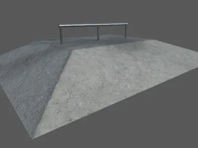 skatepark 9 piece set Low-poly 3D model