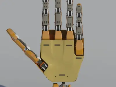 Hand robotic rigged 3D model