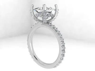 Princess Diamond Ring 3662 3D print model