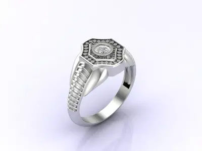 Print Ready STL 3DM  Gents Rings Diamond Men Ring  3D print model