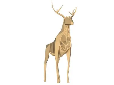 Polygonal Deer Parametric Low-poly 3D model