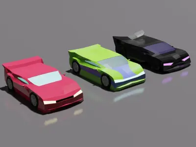 Low-poly sports cars Low-poly 3D model