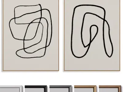 Abstract Painting Frame set 3D model 209