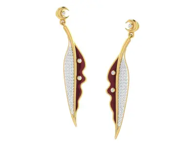 Women Drop Earrings 3dm STL OBJ FBX Renders Details 3D print model 25