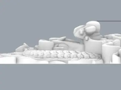 Chinese  Dragon Half 3d 3D print model