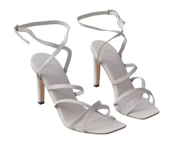 Italian Leather Strappy Sandals Low-poly 3D model