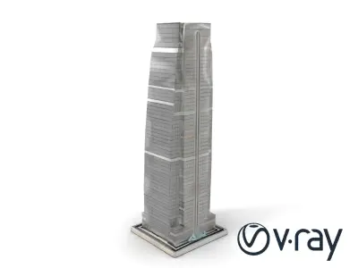 Futuristic Skyscraper with Neon Accents model pack Low-poly 3D model