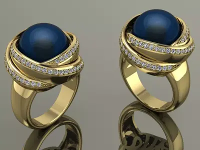 Caboshon RIng Gold  3D print model