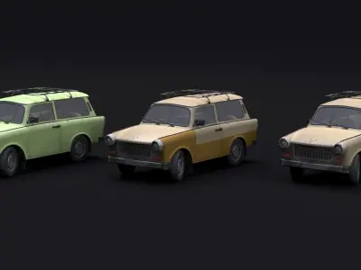 Trabant 601 Kombi 1965 Low-poly 3D model
