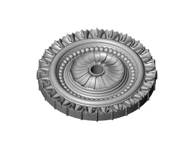Stepped carved ceiling medallion rosette relief sculpture 3D print model