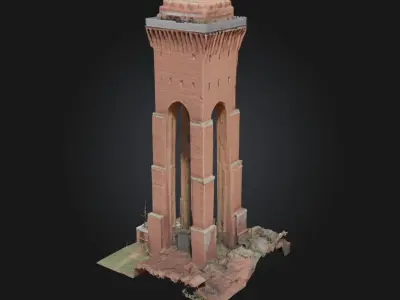 Water Tower Majesty  Industrial Grandeur Meets Timeless Utility 3D model