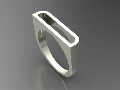alphabet ring letter D 3D print model