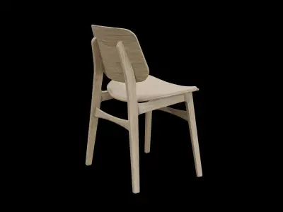 Soborg Chair-3051-lacquered oak and leather Low-poly 3D model