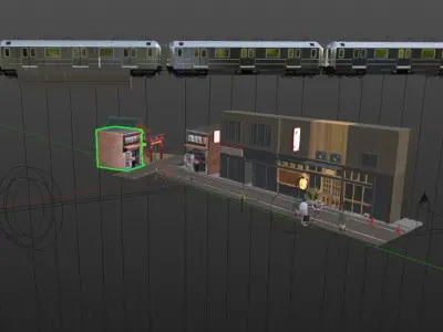 Tokyo Allyway 3D Scene with textures and animated 3D model