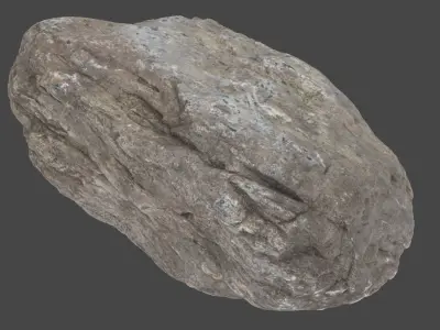 California Sandy River Rock - 8K Textures - 6 Mesh Resolutions  Low-poly 3D model
