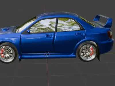 Realistic sports car 3D model High poly and low poly Low-poly 3D model